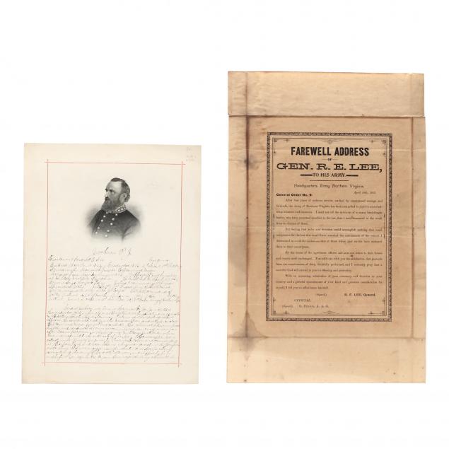 two-postwar-items-pertaining-to-confederate-generals-lee-and-jackson-respectively