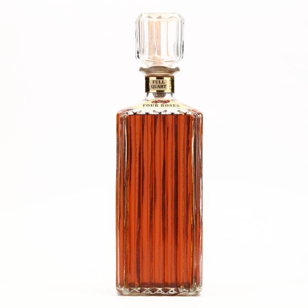 four-roses-blended-whiskey-in-glass-decanter-bottle