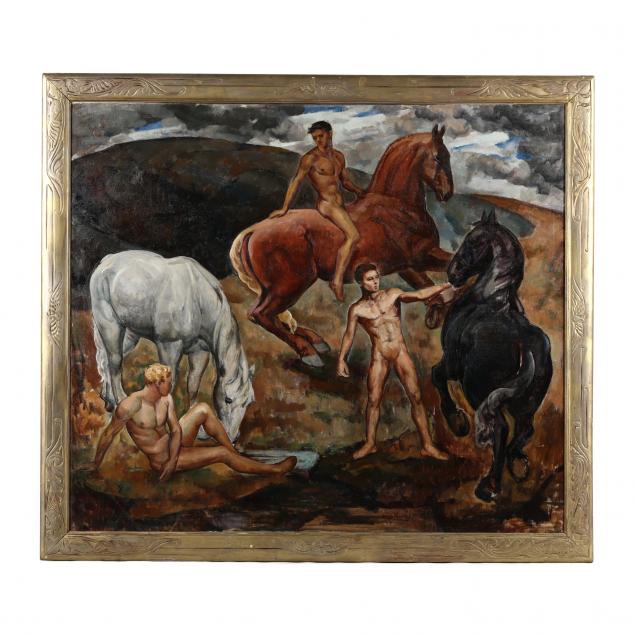 kenneth-earl-bates-american-1895-1973-young-men-with-horses