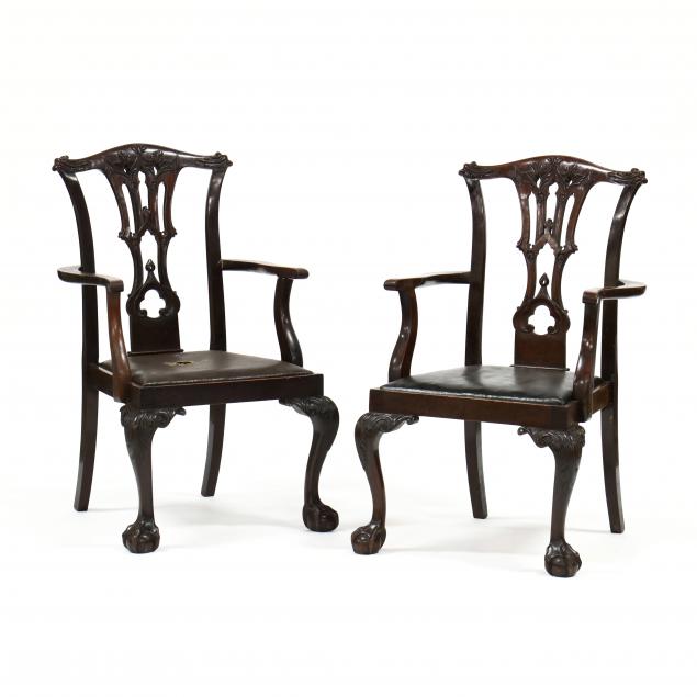 pair-of-antique-english-chippendale-style-carved-mahogany-armchairs