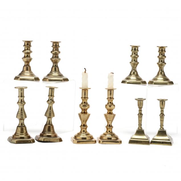 ten-miniature-brass-candlesticks