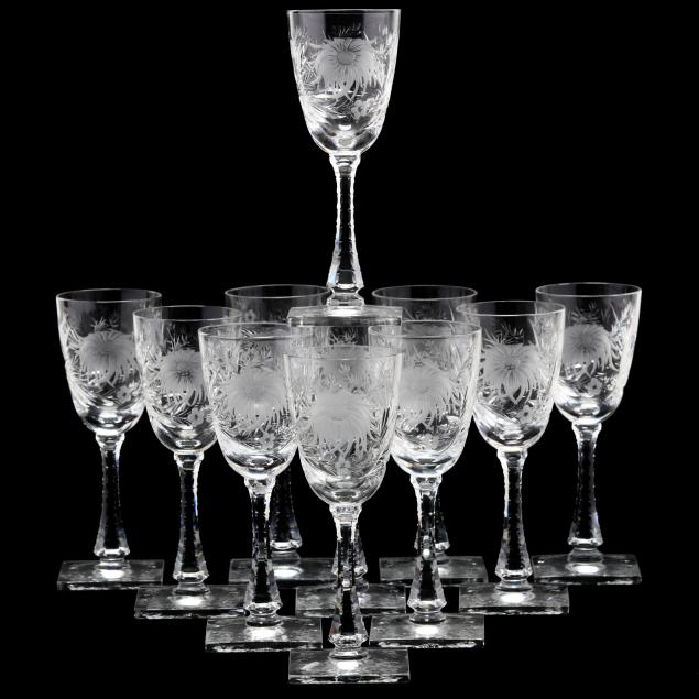 hawkes-set-of-eleven-i-chrysanthemum-i-goblets