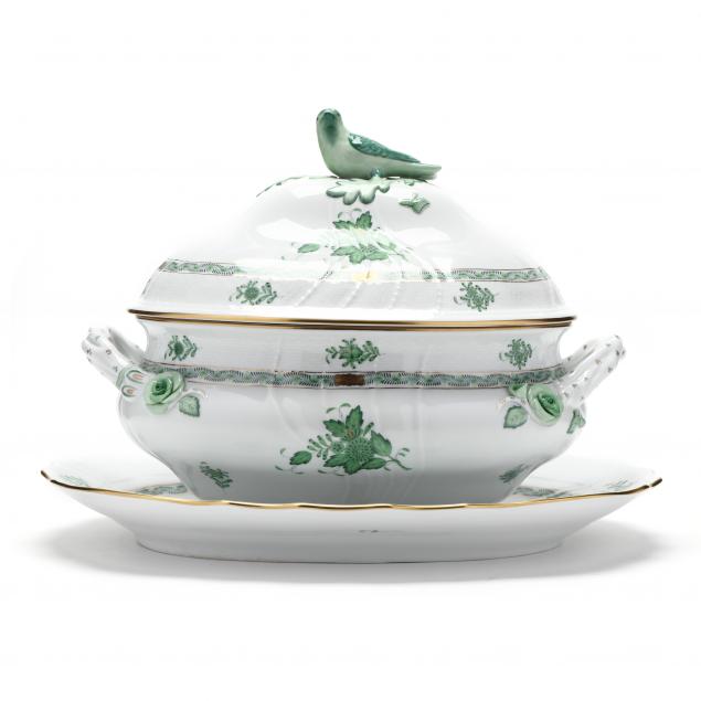 herend-tureen-and-under-tray-i-chinese-bouquet-green-i