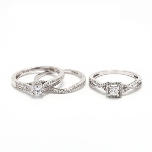 two-14kt-white-gold-and-diamond-engagement-rings