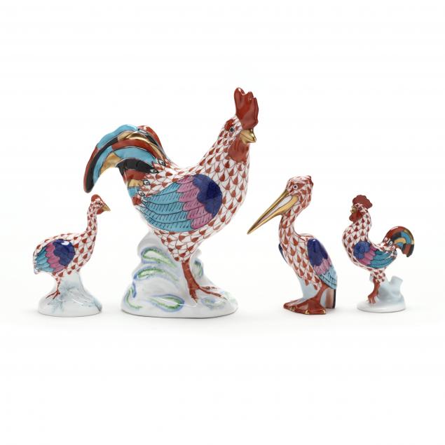 four-herend-porcelain-fowl