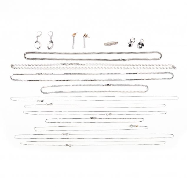 group-of-white-gold-jewelry-items