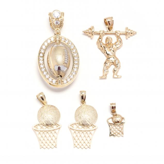 five-gold-sports-themed-charms-and-pendant