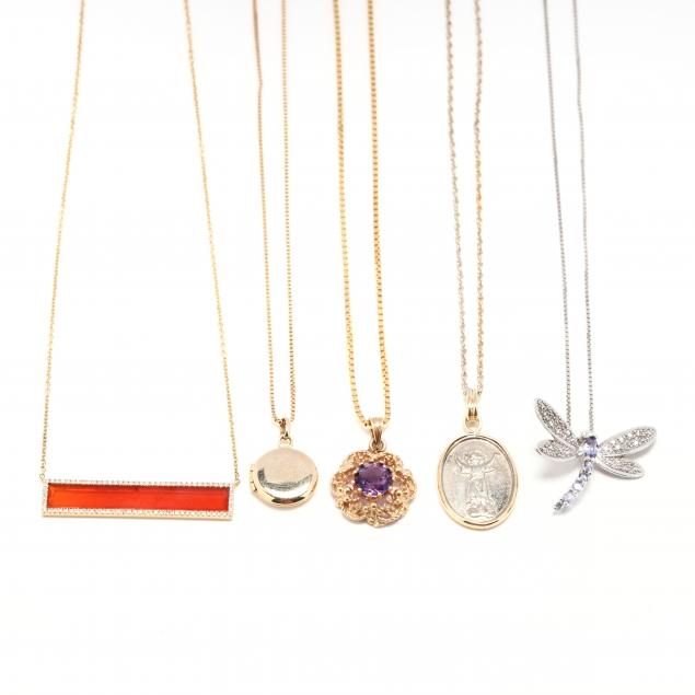 five-gold-and-gem-set-necklaces