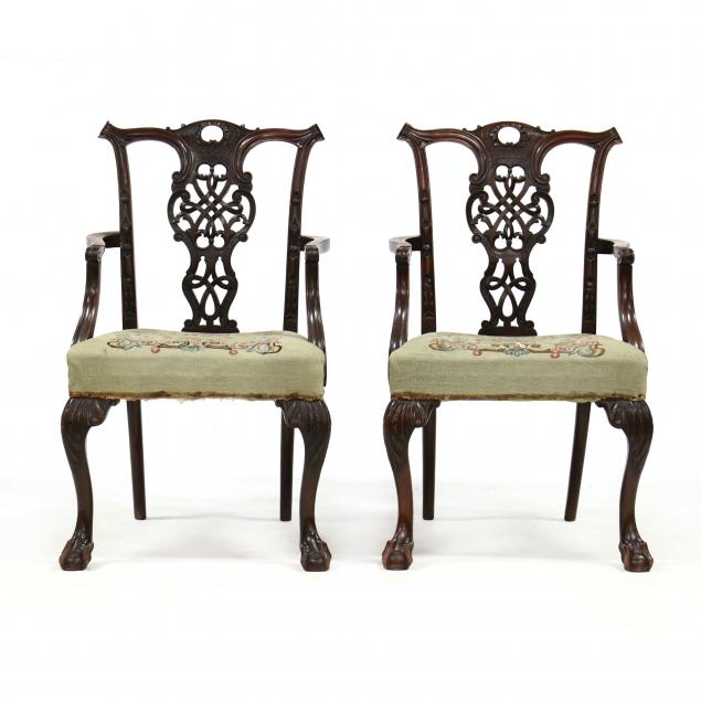 pair-of-antique-english-chippendale-style-carved-mahogany-armchairs