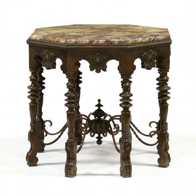 spanish-style-marble-top-octagonal-table