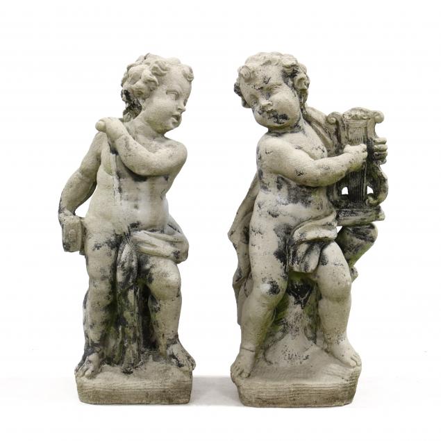 two-cast-stone-garden-putti