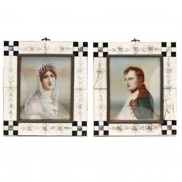 two-continental-portrait-miniatures-of-napoleon-and-josephine-signed
