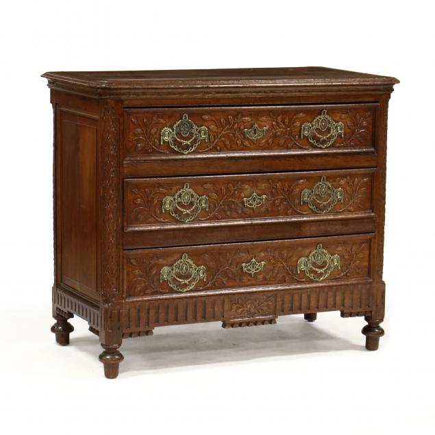 french-provincial-oak-carved-chest-of-drawers