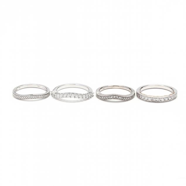 four-lady-s-14kt-white-gold-diamond-set-bands