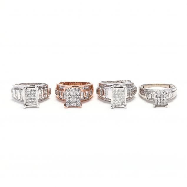 four-10kt-gold-and-diamond-rings