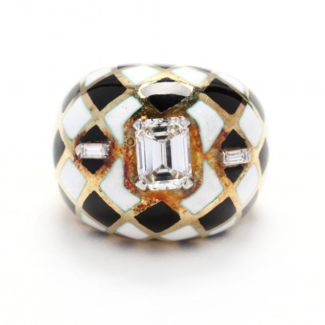 gold-diamond-and-enamel-ring