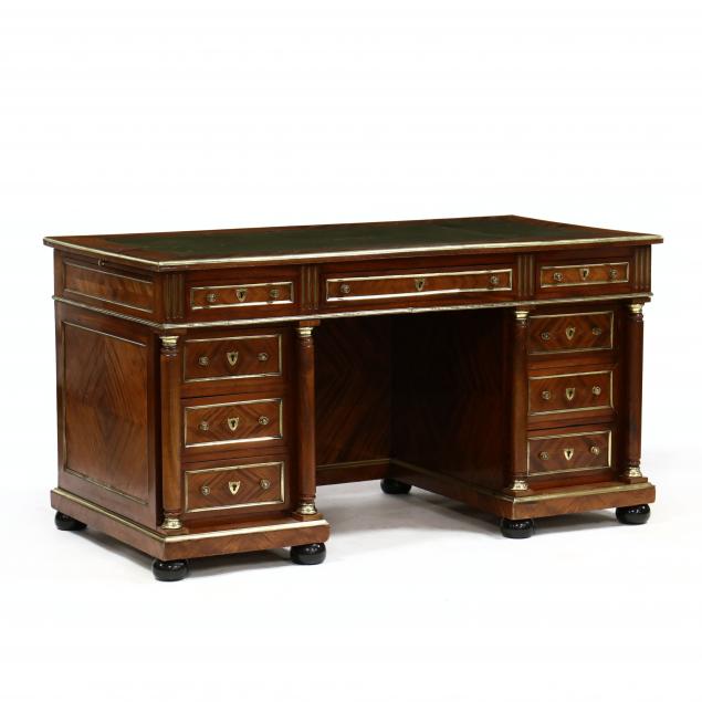 french-antique-neoclassical-mahogany-pedestal-desk