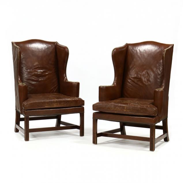 kittinger-pair-of-chippendale-style-mahogany-and-leather-easy-chairs
