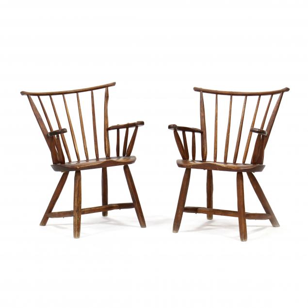 pair-of-folky-windsor-arm-chairs