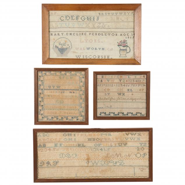 four-antique-needlework-samplers