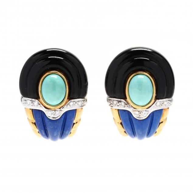 18kt-gold-and-gem-set-earrings