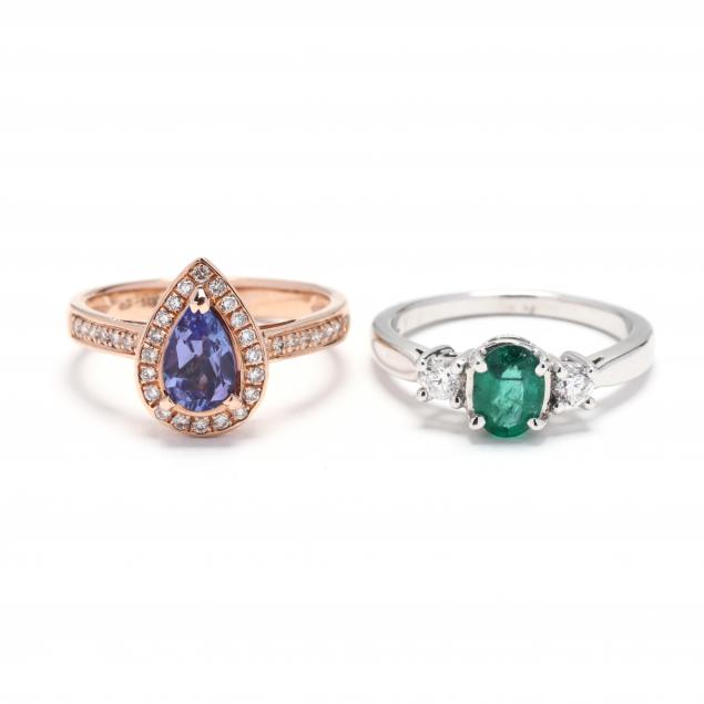 two-gold-and-gem-set-rings