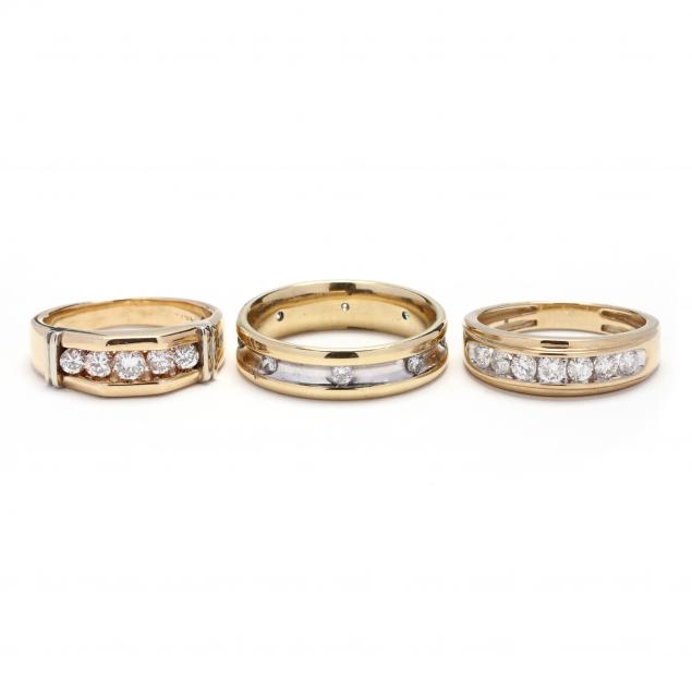 three-gold-and-diamond-bands