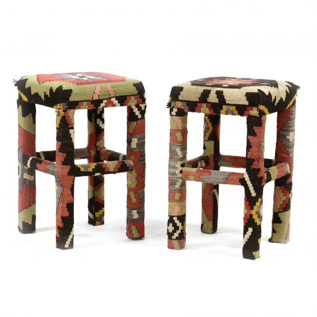 pair-of-kilim-upholstered-bar-stools