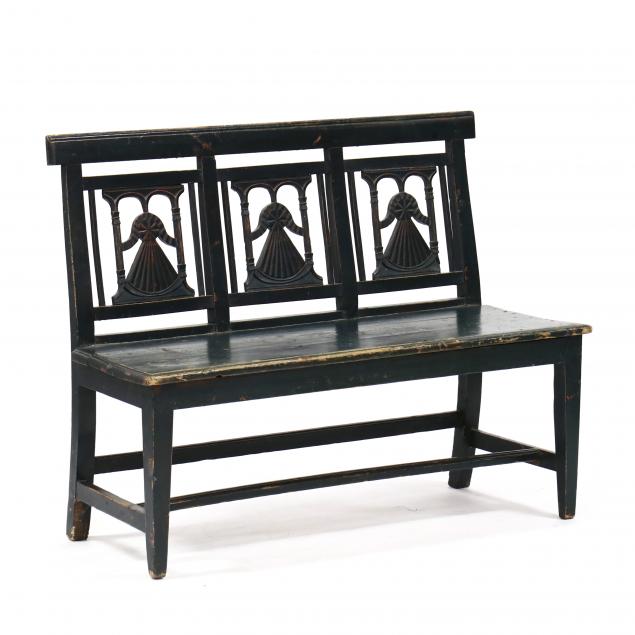 antique-continental-carved-and-painted-bench