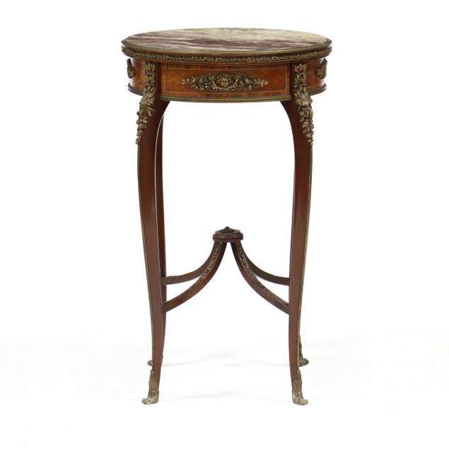 antique-louis-xv-style-marble-top-and-parquetry-inlaid-walnut-side-table