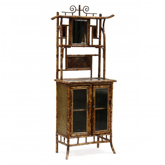 antique-english-burnt-bamboo-hall-cabinet