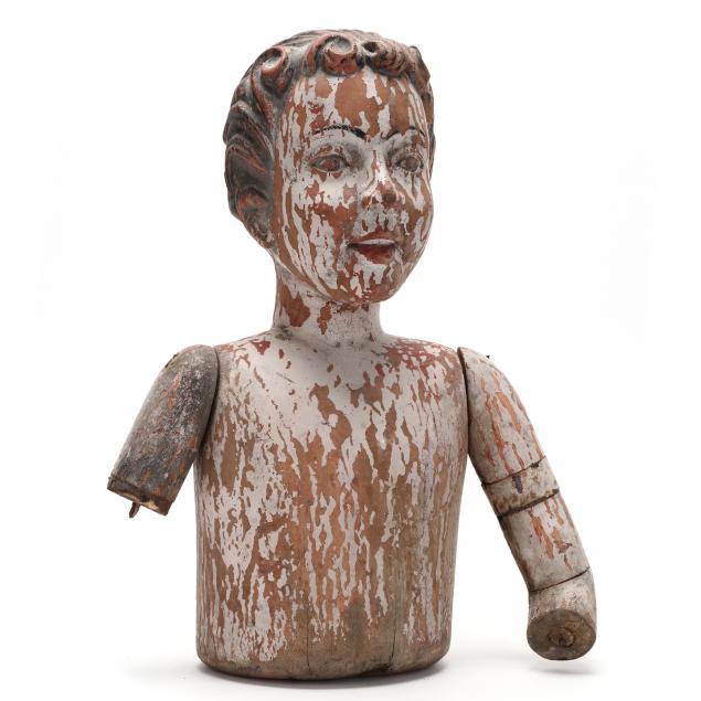 antique-carved-and-polychrome-wooden-bust-of-a-youth