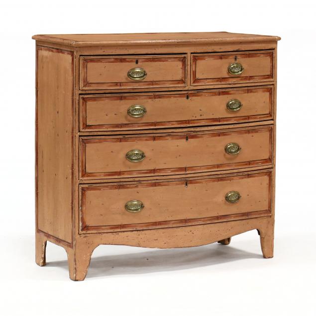 antique-english-bow-front-painted-chest-of-drawers