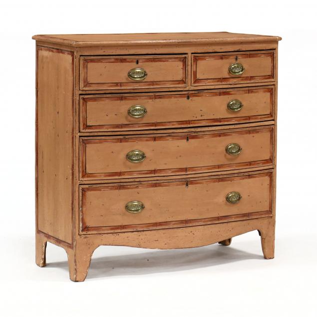 antique-english-bow-front-painted-chest-of-drawers