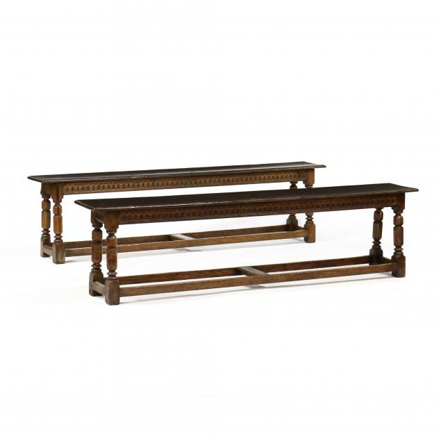 pair-of-english-jacobean-style-oak-stretcher-base-benches