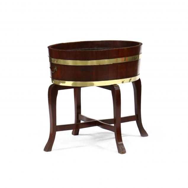 vintage-mahogany-and-brass-barrel-form-wine-cooler-on-stand