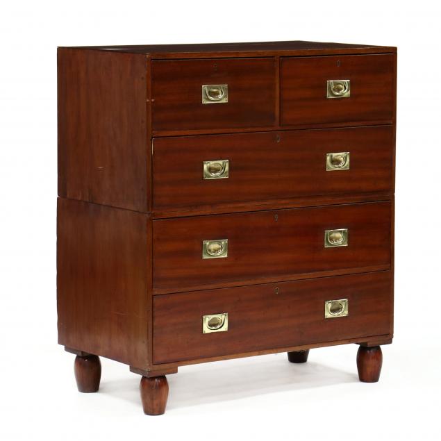 antique-english-mahogany-campaign-chest-of-drawers