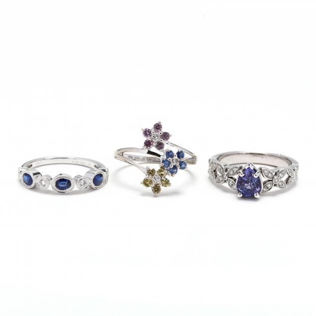 three-white-gold-and-gem-set-rings