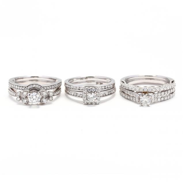 three-14kt-white-gold-and-diamond-wedding-sets
