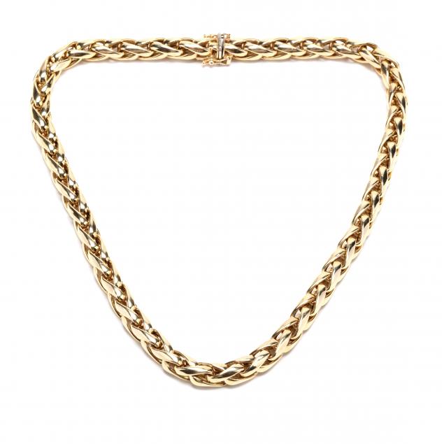Gold Wheat Chain Necklace, Italy (Lot 1021 - June Estate Jewelry ...
