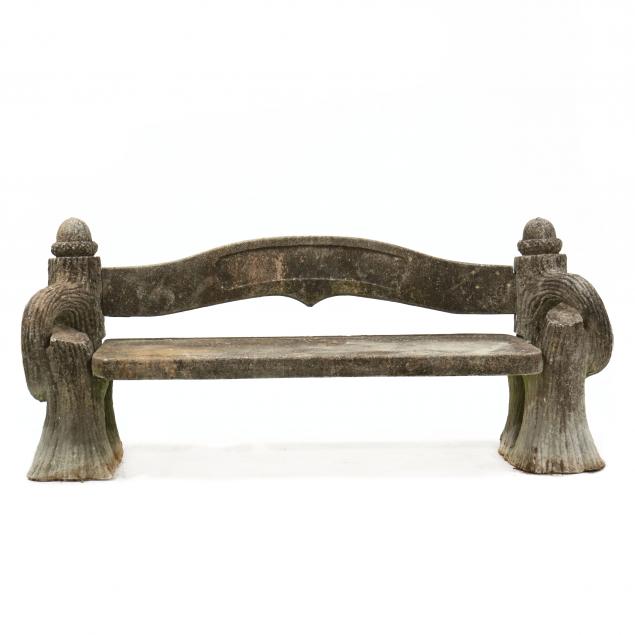 faux-bois-cast-stone-garden-bench