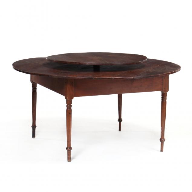 southern-federal-walnut-lazy-suzan-dining-table