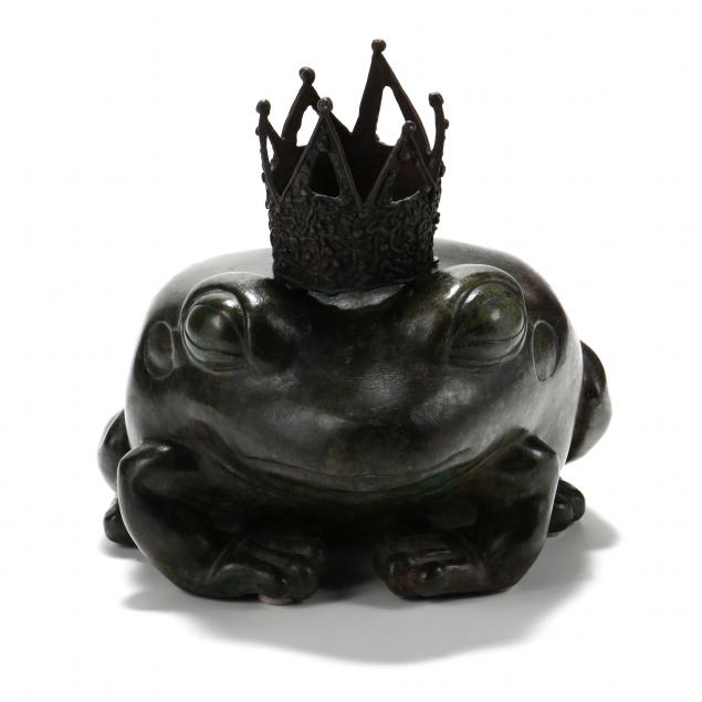 ailene-fields-ny-b-1948-i-frog-prince-i-bronze-sculpture