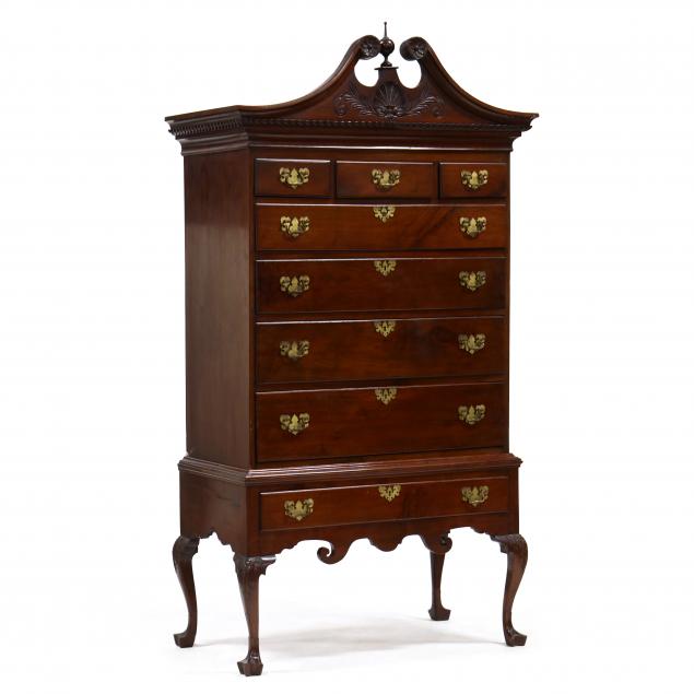 antique-american-queen-anne-style-mahogany-highboy
