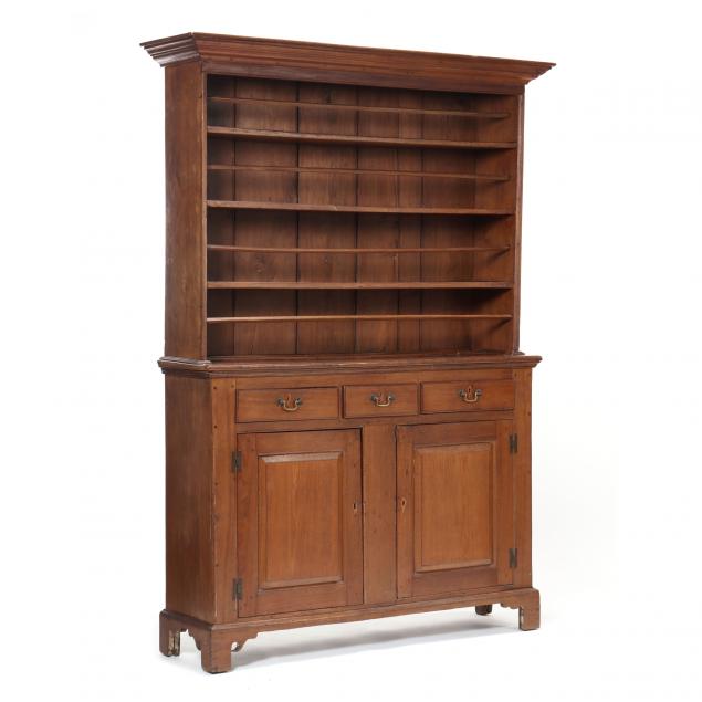 southern-chippendale-walnut-pewter-cupboard