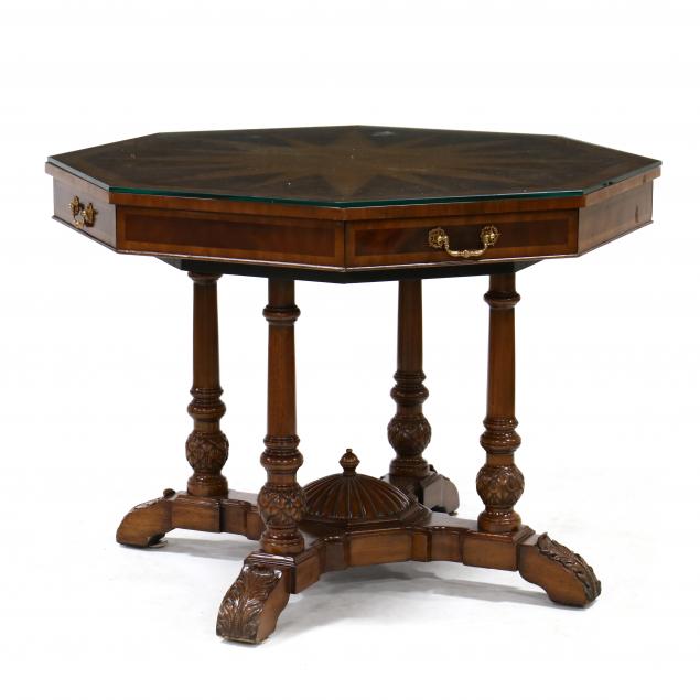 maitland-smith-inlaid-mahogany-octagonal-center-table