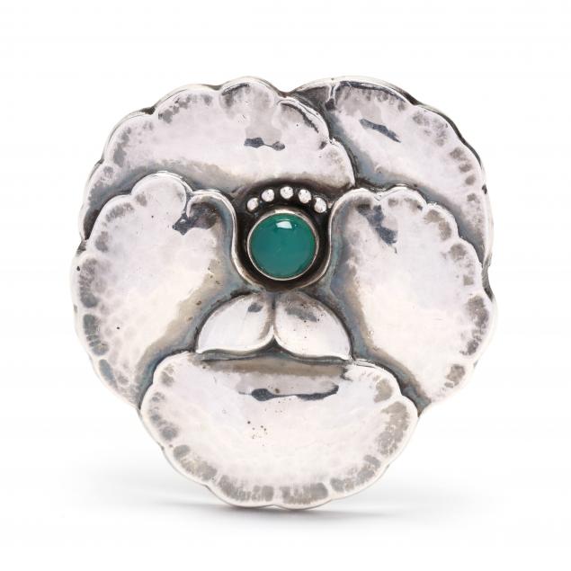 silver-and-gem-set-brooch-georg-jensen