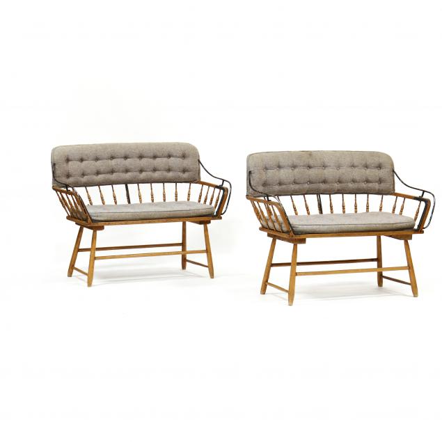 pair-of-vintage-upholstered-buggy-benches