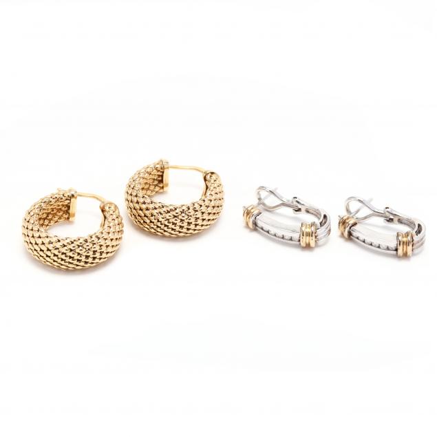 two-pairs-of-gold-earrings