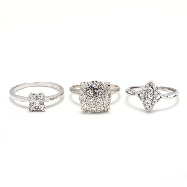 three-14kt-white-gold-and-diamond-rings